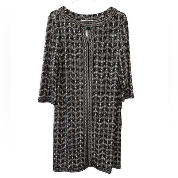 Wisp Marnie Knit Dress Stitch Fix New Black White Size 14 - Picture 2 of 5